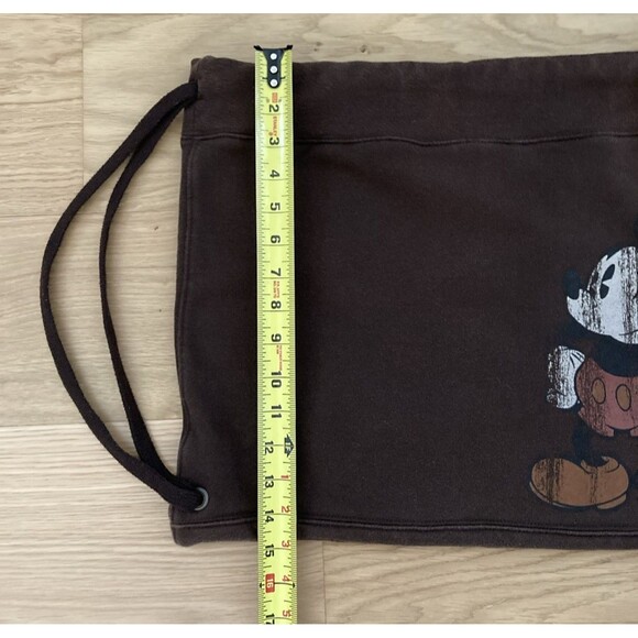 Walt Disney World Disneyland Mickey Mouse Brown Cinch Bag Drawstring Backpack - Picture 7 of 11